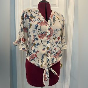 Breezy front tie blouse
